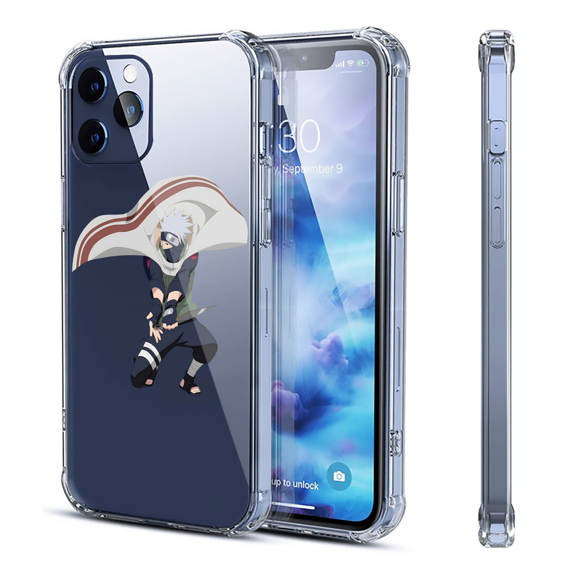 （画像用） NARUTO -ナルト- はたけ カカシ Hatake Kakashi 【iPhone 12シリーズ対応】透明スマホケース（クリアソフトケース）